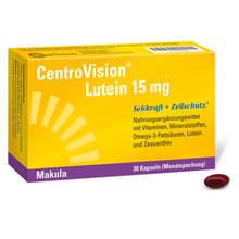 Abbildung: Centrovision Lutein 15 mg Kapseln 30 St, Kapseln PZN 15401294 