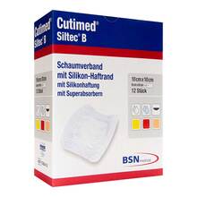 Abbildung: Cutimed Siltec B Schaumverband 10x10 cm mit Haftrand  12 St, Kompressen PZN 15403962 