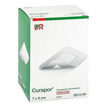 Abbildung: CURAPOR Wundverband steril chirurgisch 5x7 cm 50 St, Pflaster PZN 15420736 