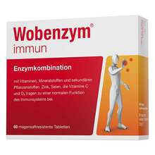 Abbildung: Wobenzym immun magensaftresistente Tabletten 60 St, Tabletten magensaftresistent PZN 15421635 