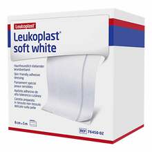Abbildung: LEUKOPLAST soft white Pflaster 8 cmx5 m Rolle 1 St, Pflaster PZN 15424131 