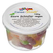 Abbildung: SAURE SCHNULLER vegan Canea-Sweets 150 g, Bonbons PZN 15586164 