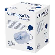 Abbildung: Cosmopor I.V. transparent Fixierverband 7x9 cm steril 100 St, Pflaster PZN 15622109 