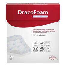 Abbildung: DRACOFOAM Infekt haft sensitiv Wundauf.7,5x7,5 cm 10 St, Verband PZN 15623296 