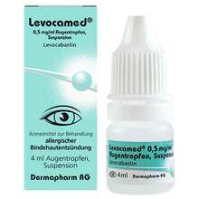 Abbildung: Levocamed 0,5 mg / ml Augentropfen Suspension 4 ml, Augentropfen PZN 15624812 