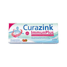 Abbildung: Curazink Immunplus Lutschtabletten 20 St, Lutschtabletten PZN 15626047 