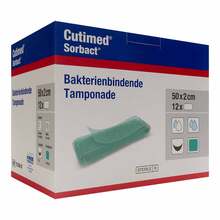 Abbildung: CUTIMED Sorbact Tamponaden 2x50 cm 12 St, Tamponaden PZN 15657668 
