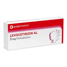 Abbildung: Levocetirizin AL 5 mg Filmtabletten 100 St, Filmtabletten PZN 15817267 