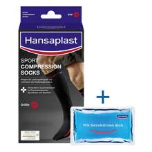 Abbildung: Hansaplast Sport Compression Socks Größe L 2 St, Bandage PZN 15822914 