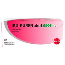 Abbildung: Ibu-Puren akut 400 mg Filmtabletten 50 St, Filmtabletten PZN 15877996 