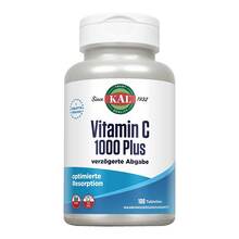 Abbildung: Vitamin C 1000 Plus Kal Retardtabletten 100 St, Retard-Tabletten PZN 15880337 