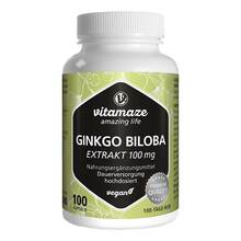 Abbildung: GINKGO BILOBA 100 mg hochdosiert vegan Kapseln 100 St, Kapseln PZN 16018605 