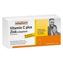 Abbildung: Vitamin C Plus Zink-ratiopharm Brausetabletten 40 St, Brausetabletten PZN 16120930 