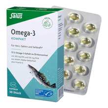 Abbildung: Omega-3 Kompakt aus reinem Alaska-Seelachsöl Salus 30 St, Kapseln PZN 16151445 