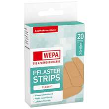 Abbildung: WEPA Pflasterstrips Classic wasserabweis.3 Größen 20 St, Pflaster PZN 16233858 