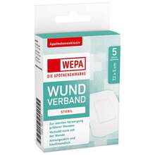 Abbildung: WEPA Wundverband 7,2x5 cm steril 5 St, Pflaster PZN 16233893 
