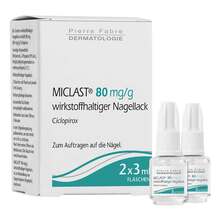 Abbildung: Miclast 80 mg / g wirkstoffhaltiger Nagellack 2X3 ml, Wirkstoffhaltiger Nagellack PZN 16244891 