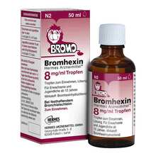 Abbildung: Bromhexin Hermes Arzneimittel 8 mg / ml Tropfen 50 ml, Tropfen zum Einnehmen PZN 16260536 