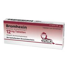 Abbildung: Bromhexin Hermes Arzneimittel 12 mg Tabletten 50 St, Tabletten PZN 16260619 