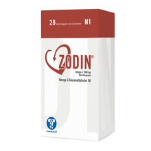 Abbildung: Zodin Omega-3 1000 mg Weichkapseln 28 St, Weichkapseln PZN 16329802 
