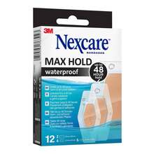 Abbildung: Nexcare Max Hold waterproof Pflasterstrips 3 Grö. 12 St, Pflaster PZN 16383546 
