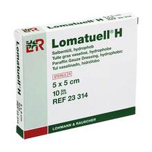 Abbildung: LOMATUELL H Salbentüll 5x5 cm steril 10 St, Verband PZN 16505699 