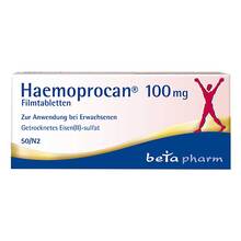 Abbildung: Haemoprocan 100 mg Filmtabletten 50 St, Filmtabletten PZN 16583653 