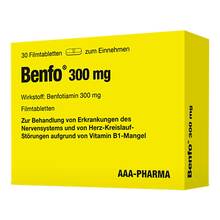 Abbildung: Benfo 300 mg Filmtabletten 30 St, Filmtabletten PZN 16586798 