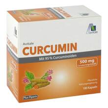 Abbildung: Curcumin 500 mg 95% Curcuminoide + Piperin Kapseln 180 St, Kapseln PZN 16677130 