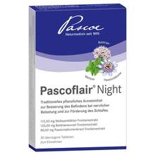 Abbildung: Pascoflair Night überzogene Tabletten 30 St, Überzogene Tabletten PZN 16708936 