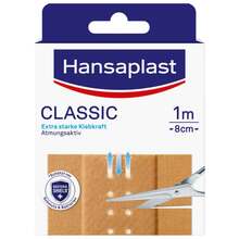 Abbildung: Hansaplast Classic Pflaster 8cm x1 m 1 St, Pflaster PZN 16739718 