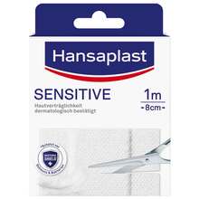 Abbildung: Hansaplast Sensitive Pflaster hypoallergen 8 cmx1 m 1 St, Pflaster PZN 16742761 