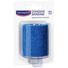 Abbildung: Hansaplast Fixierbinde selbsthaft.6 cmx4 m blau 1 St, Binden PZN 16744895 
