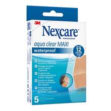 Abbildung: Nexcare Aqua Clear maxi waterproof 6x8,8 cm 5 St, Pflaster PZN 16789923 