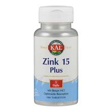 Abbildung: Zink 15 Plus Kal Tabletten 100 St, Tabletten PZN 16801966 