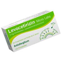Abbildung: Levocetirizin Micro Labs 5 mg Filmtabletten 100 St, Filmtabletten PZN 16821029 