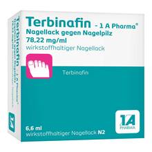 Abbildung: Terbinafin-1A Pharma Nagell.g.Nagelpilz 78,22mg / ml 6.6 ml, Wirkstoffhaltiger Nagellack PZN 16874333 