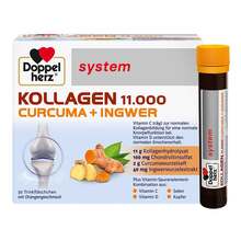 Abbildung: Doppelherz Kollagen 11.000 Curcuma + Ingw.system Tra 30X25 ml, Trinkampullen PZN 16879158 