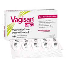 Abbildung: Vagisan sept Vaginalzäpfchen mit Povidon-Iod 10 St, Vaginalsuppositorien PZN 16930899 