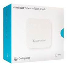 Abbildung: Biatain Silicone Non-Border Schaumverband 15x15 cm 5 St, Verband PZN 16942365 