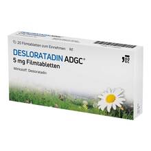 Abbildung: Desloratadin Adgc 5 mg Filmtabletten 20 St, Filmtabletten PZN 17145932 
