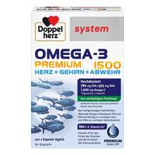 Abbildung: Doppelherz Omega-3 Premium 1500 system Kapseln 60 St, Kapseln PZN 17173986 
