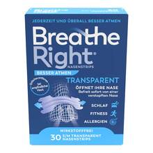 Abbildung: Breathe Right Besser Atmen Nasenpflaster normal transparent  30 St, Pflaster PZN 17179196 