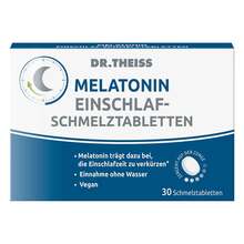 Abbildung: DR.THEISS Melatonin Einschlaf-Schmelztabletten 30 St, Schmelztabletten PZN 17212686 