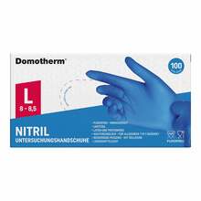 Abbildung: Domotherm Untersuchungshandschuhe Nitril unste.pf L blau 100 St, Handschuhe PZN 17247650 