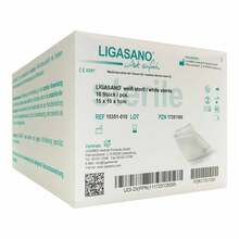 Abbildung: LIGASANO weiß Verband 1x10x15 cm steril 10 St, Verband PZN 17251350 