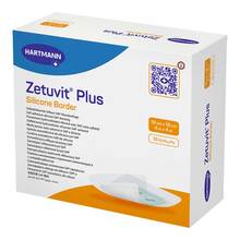 Abbildung: Zetuvit Plus Silicone Border steril 10x10 cm 10 St, Kompressen PZN 17278662 