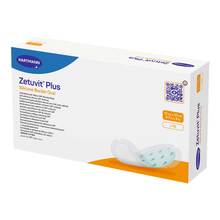 Abbildung: ZETUVIT Plus Silicone Border steril oval 12x23cm 10 St, Kompressen PZN 17278774 