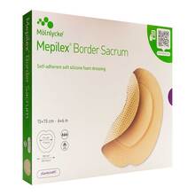 Abbildung: Mepilex Border Sacrum Schaumverband 15x15 cm steril 5 St, Verband PZN 17311744 
