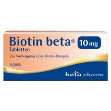 Abbildung: Biotin Beta 10 mg Tabletten 50 St, Tabletten PZN 17386966 
